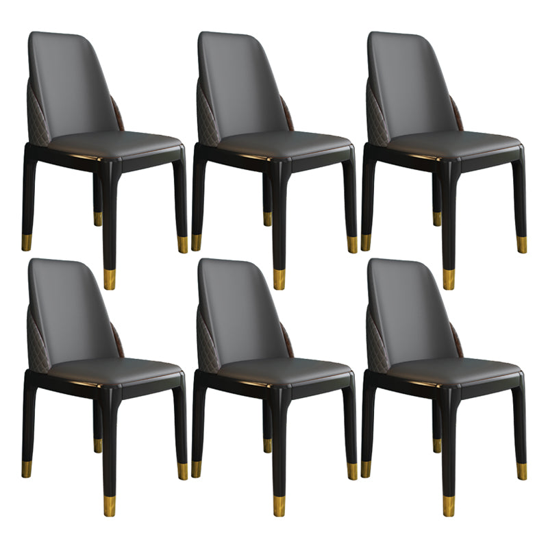 Chaises de style nordique Polyuréthane Parsons Chaise de salle à manger avec des jambes en bois pour la cuisine
