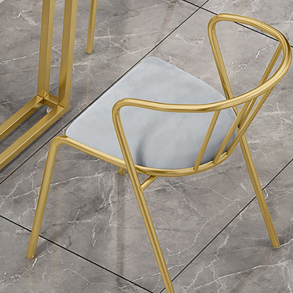 Glam Sintered Stone Dining Room Set Standard Height with Double Pedestal Base Dining Furniture