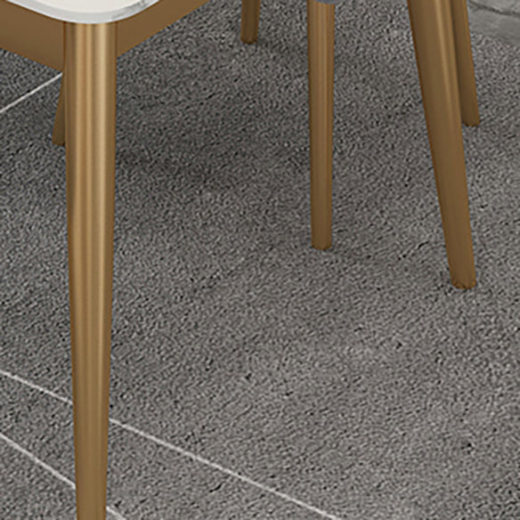 Conjunto de comedor estándar de forma rectangular contemporánea Juego de comidas de cocina sinterizada en blanco