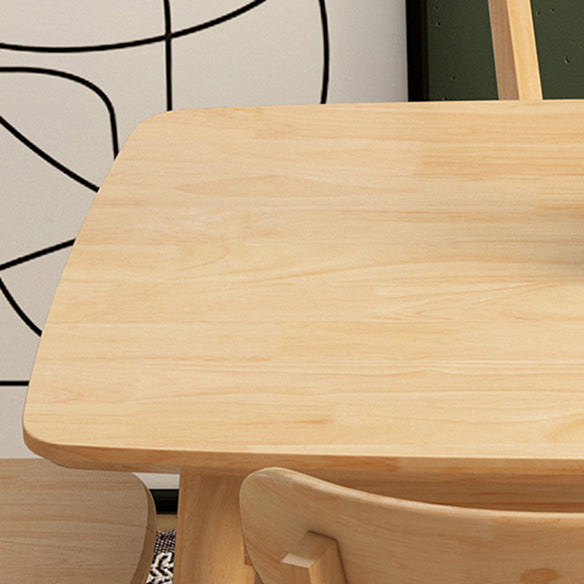 Modern Solid Wood Rectangle Shape Dining Furniture with 4 Wood Legs for Kitchen