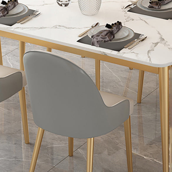 Glam Sintered Stone Dining Room Set Standard Height with 4 Legs Base Dining Furniture
