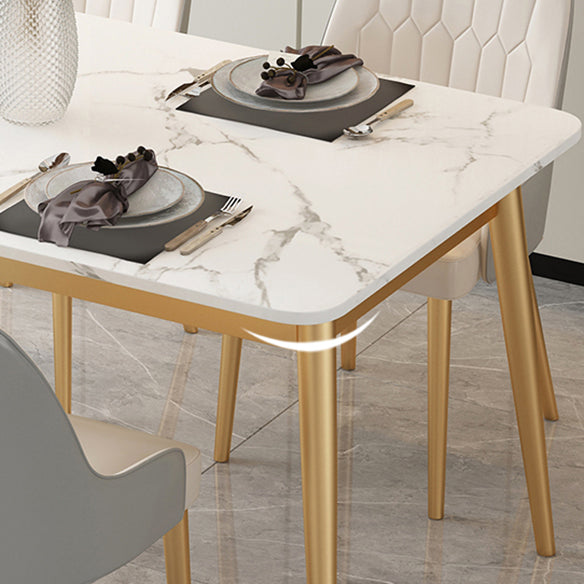 Glam Sintered Stone Dining Room Set Standard Height with 4 Legs Base Dining Furniture