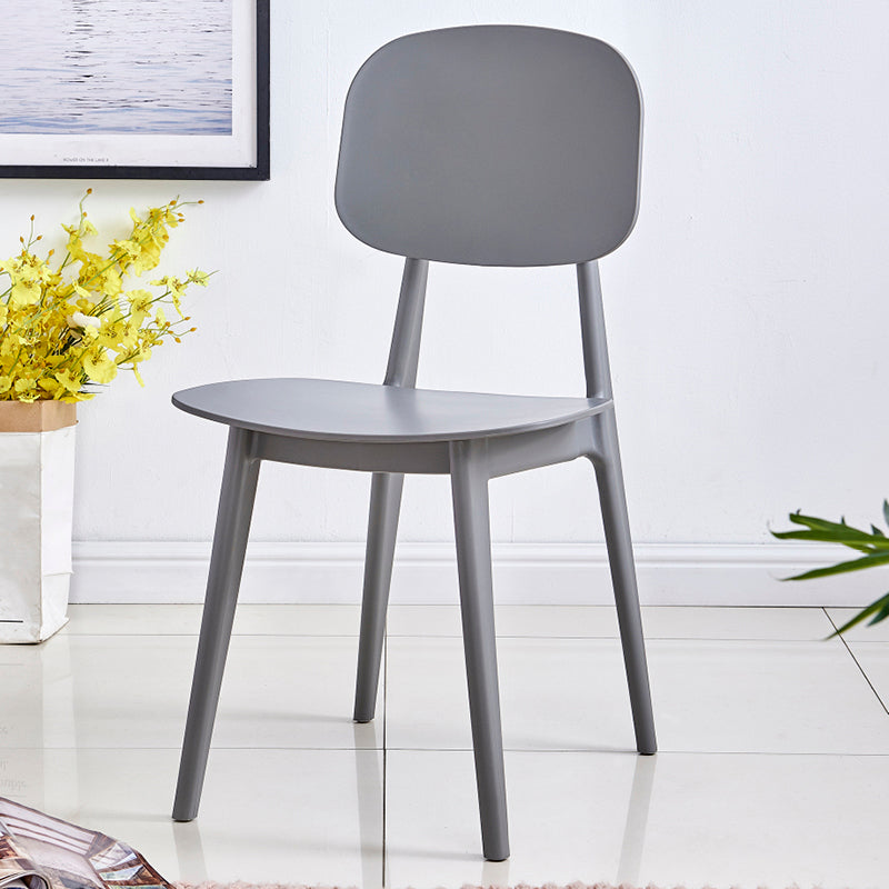 Chaises de salle à manger en plastique de style contemporain, chaise latérale arrière ouverte multicolore