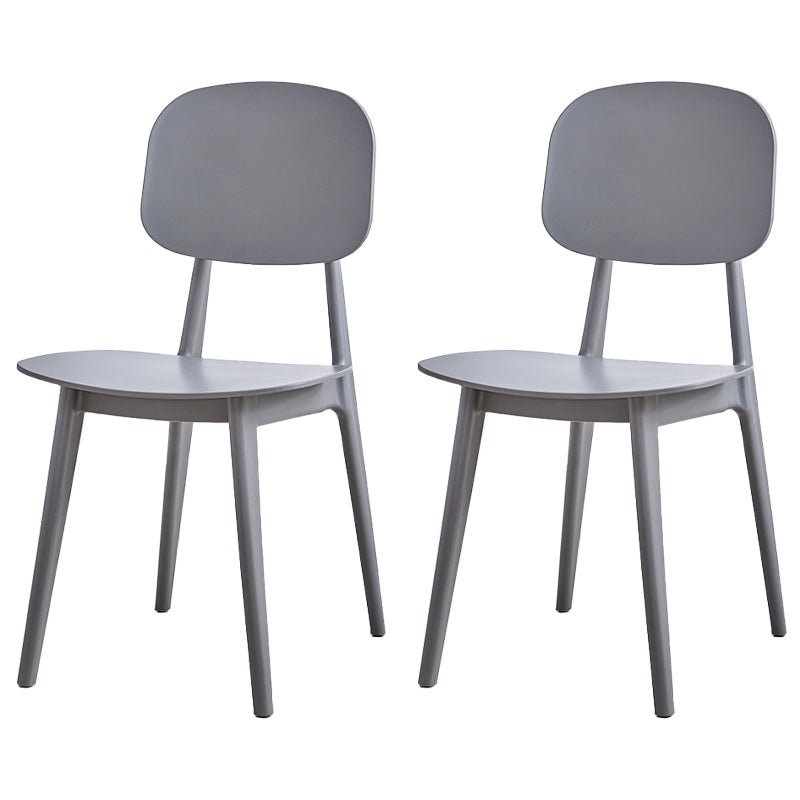 Contemporary Style Plastic Dining Chairs Multicolor Open Back Side Chair