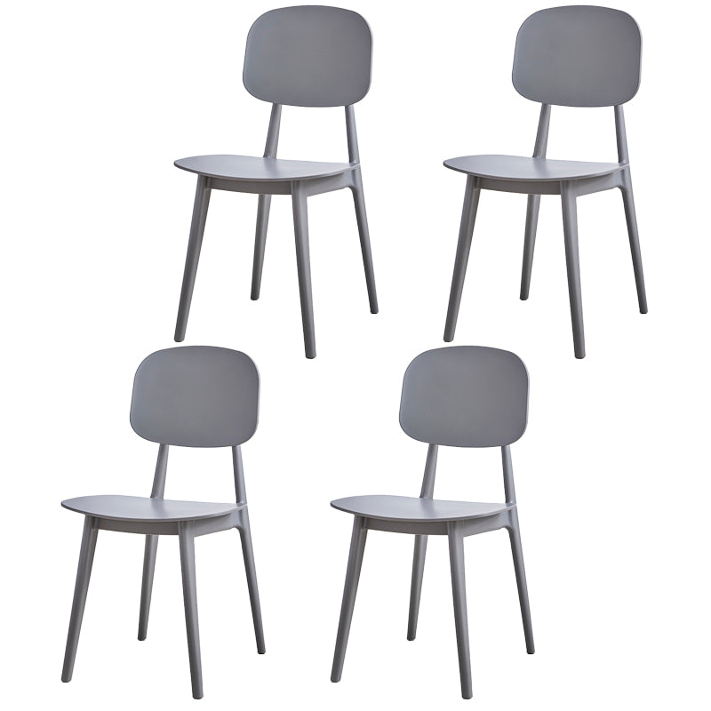 Contemporary Style Plastic Dining Chairs Multicolor Open Back Side Chair