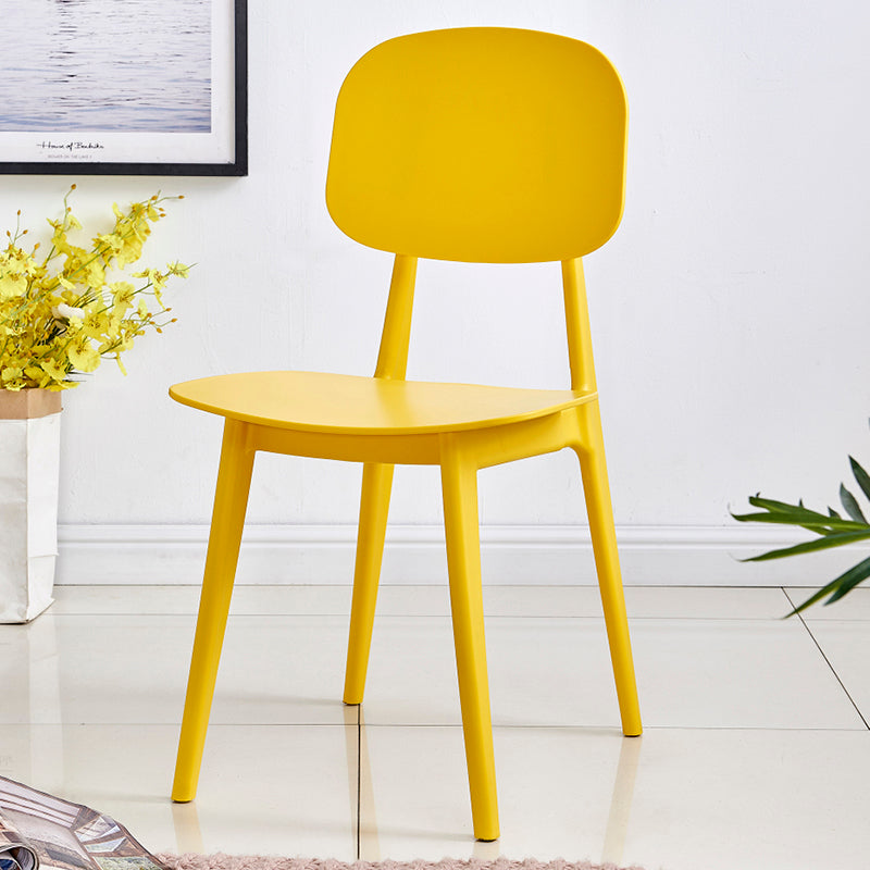 Chaises de salle à manger en plastique de style contemporain, chaise latérale arrière ouverte multicolore