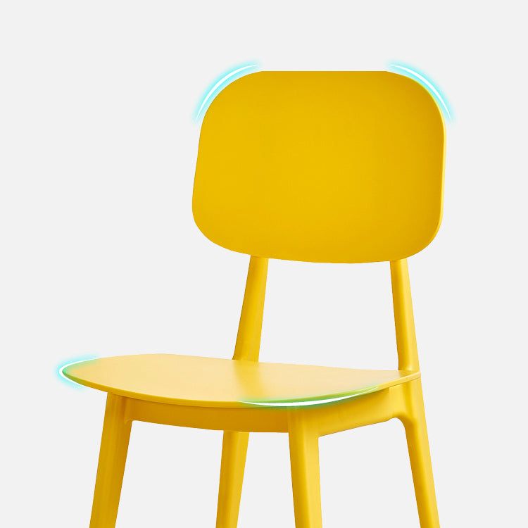 Contemporary Style Plastic Dining Chairs Multicolor Open Back Side Chair