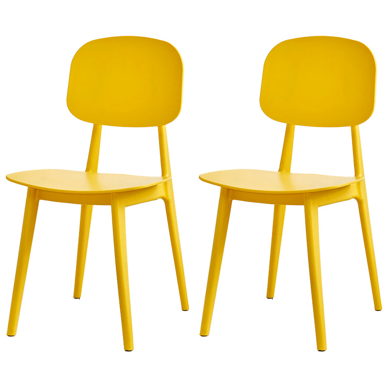 Contemporary Style Plastic Dining Chairs Multicolor Open Back Side Chair