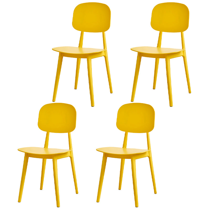 Contemporary Style Plastic Dining Chairs Multicolor Open Back Side Chair