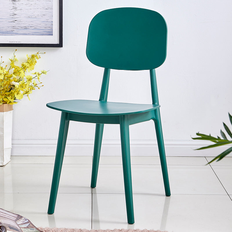 Contemporary Style Plastic Dining Chairs Multicolor Open Back Side Chair