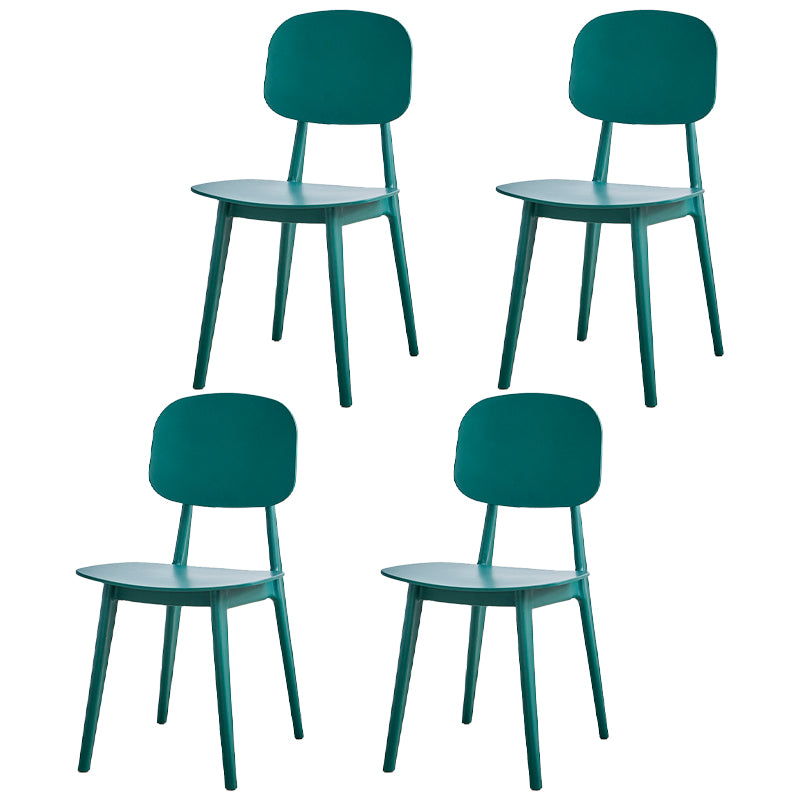 Contemporary Style Plastic Dining Chairs Multicolor Open Back Side Chair