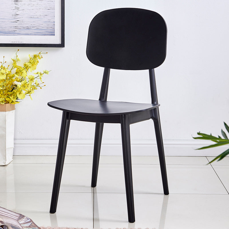 Contemporary Style Plastic Dining Chairs Multicolor Open Back Side Chair