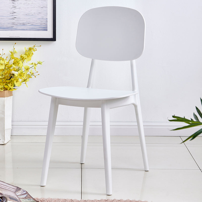 Chaises de salle à manger en plastique de style contemporain, chaise latérale arrière ouverte multicolore
