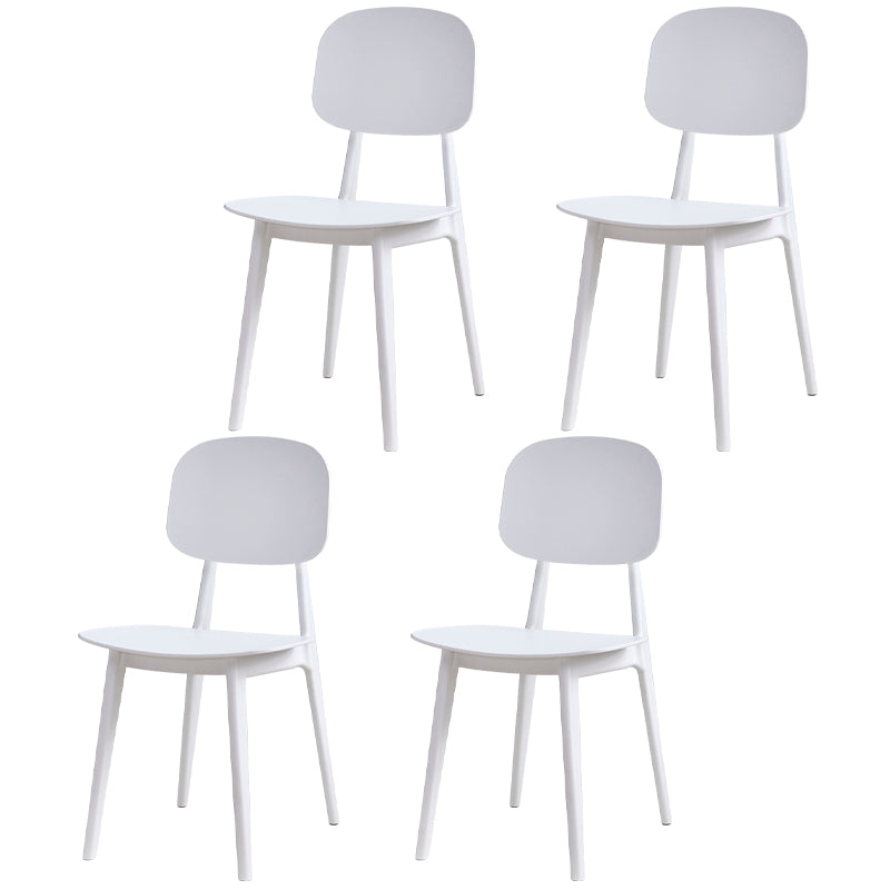 Contemporary Style Plastic Dining Chairs Multicolor Open Back Side Chair