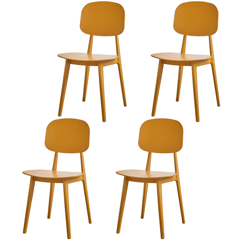 Contemporary Style Plastic Dining Chairs Multicolor Open Back Side Chair