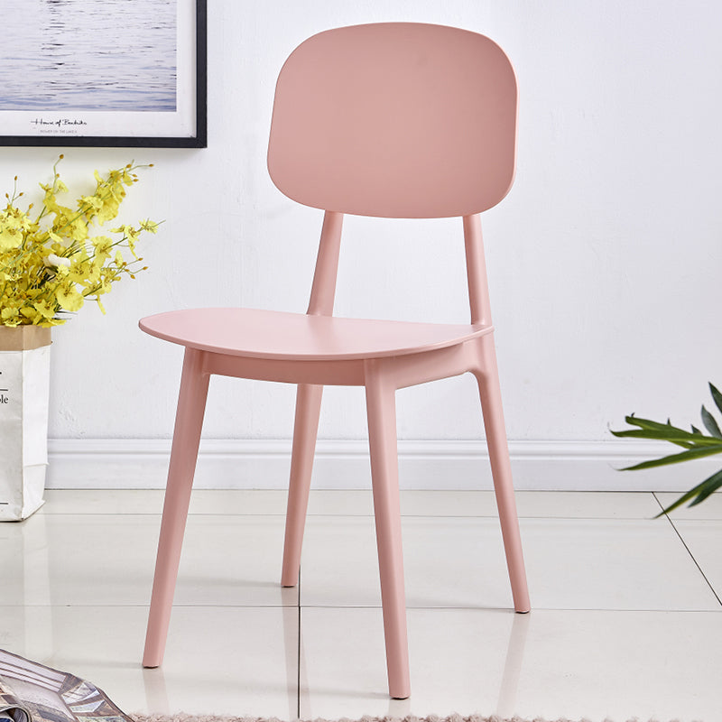 Chaises de salle à manger en plastique de style contemporain, chaise latérale arrière ouverte multicolore
