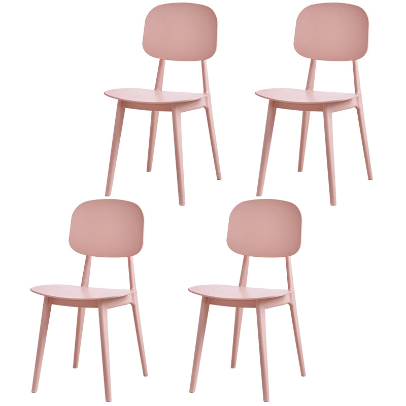 Contemporary Style Plastic Dining Chairs Multicolor Open Back Side Chair
