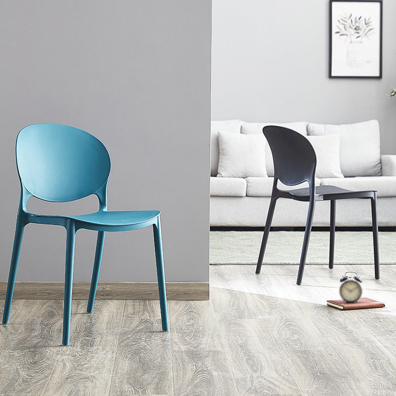 Plastic Indoor Chair 32''H Open Back Dining Side Chair for Restaurant Bedroom