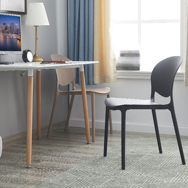 Plastic Indoor Chair 32''H Open Back Dining Side Chair for Restaurant Bedroom