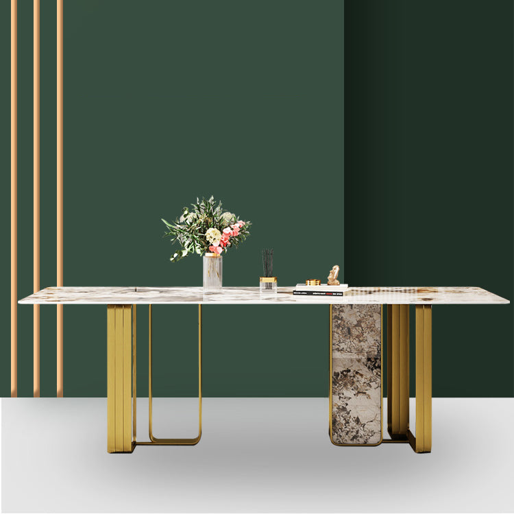 Minimalistische gesinterde stenen keuken Dinerset grijze rechthoekige vorm dinerset met dubbele voetstuk