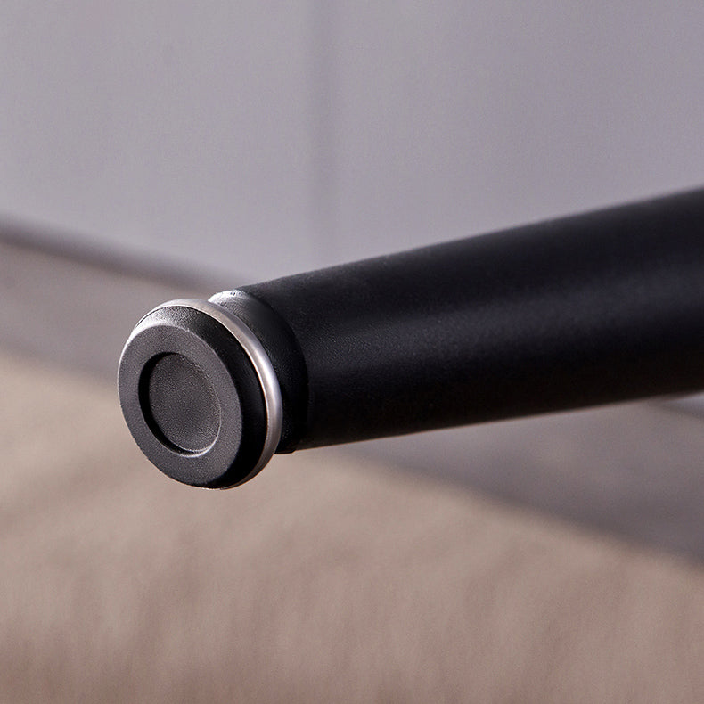 Fixed Minimalist Sintered Stone Top Kitchen Table Set with 4 Black Legs Base for Dining Room