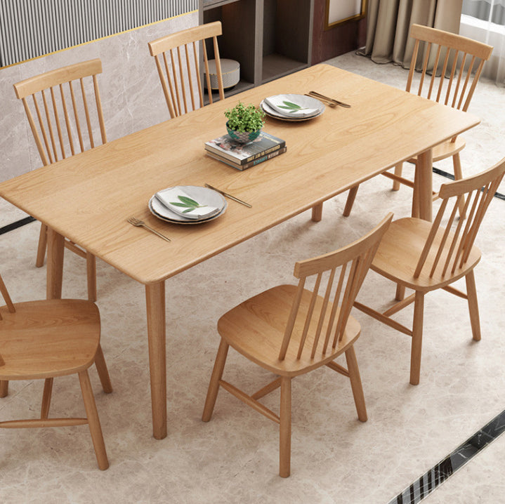 Modern Solid Wood Standard Dining Set Natural for Kitchen Dining Set with 4 Legs Base