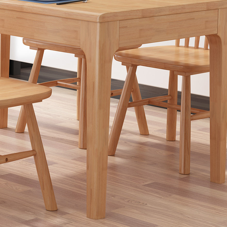 Ensemble de restauration standard marron minimaliste Ensemble de restauration en bois massif avec table de 4 jambes