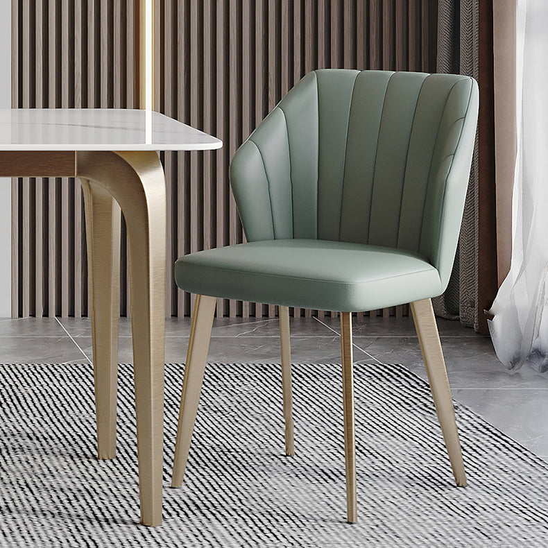 Modern Sintered Stone Table Set of 5/7 with Rectangle Table Dining Set with PU Leather  Chairs