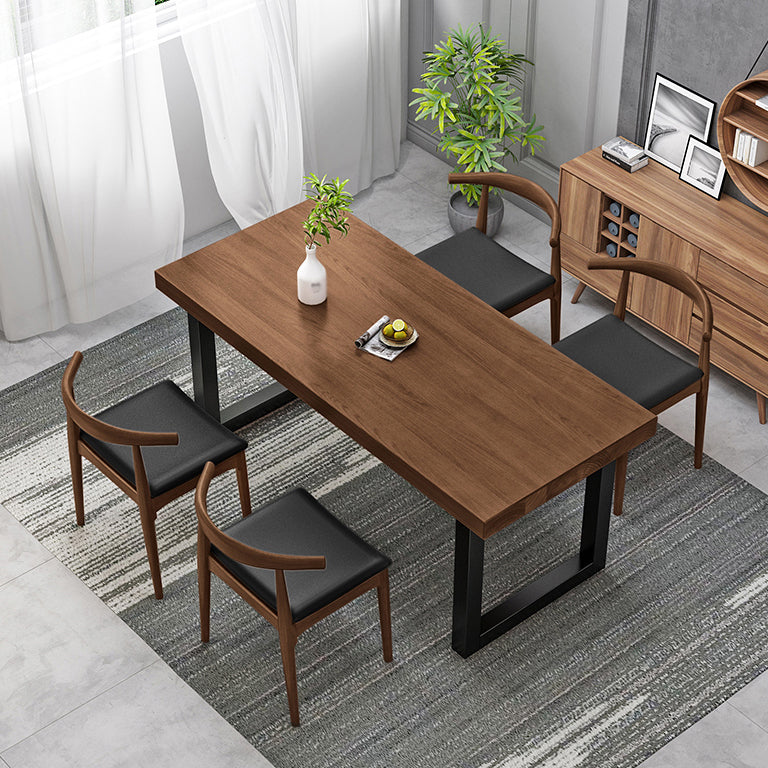 Industrial Style Solid Wood Top Dining Table Sets with 4 Legs Table Dining Table Furniture