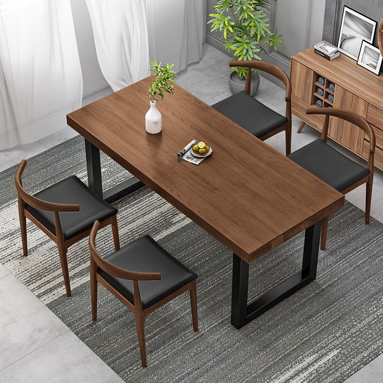 Industrial Style Solid Wood Top Dining Table Sets with 4 Legs Table Dining Table Furniture