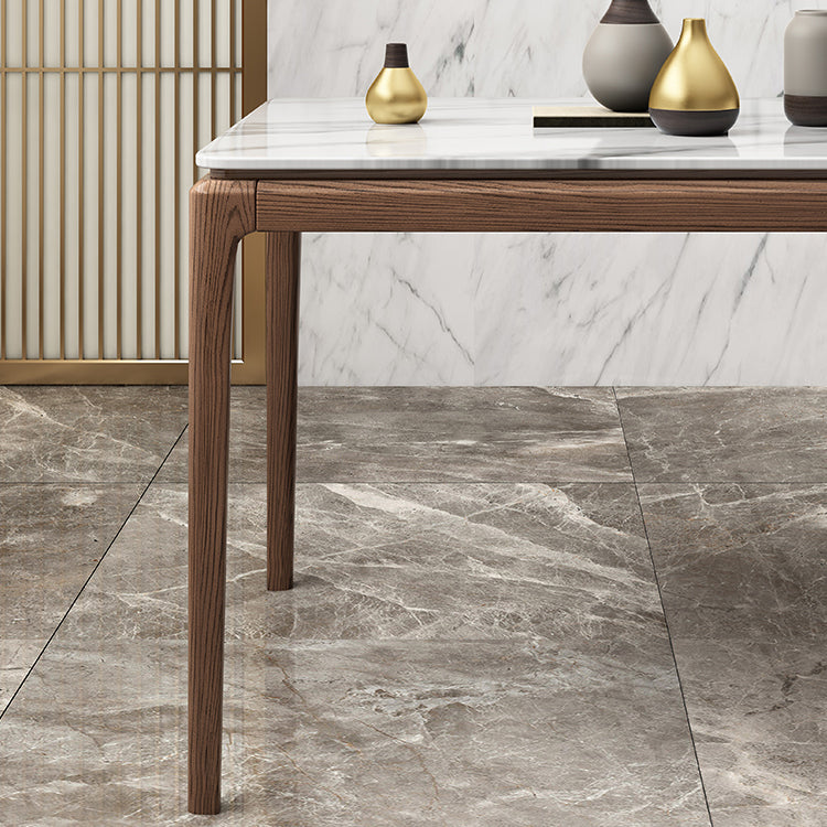 Traditioneller Küchen -Esszimmer Set mit † Rechteck oben und feste Holzbeine Essmöbel