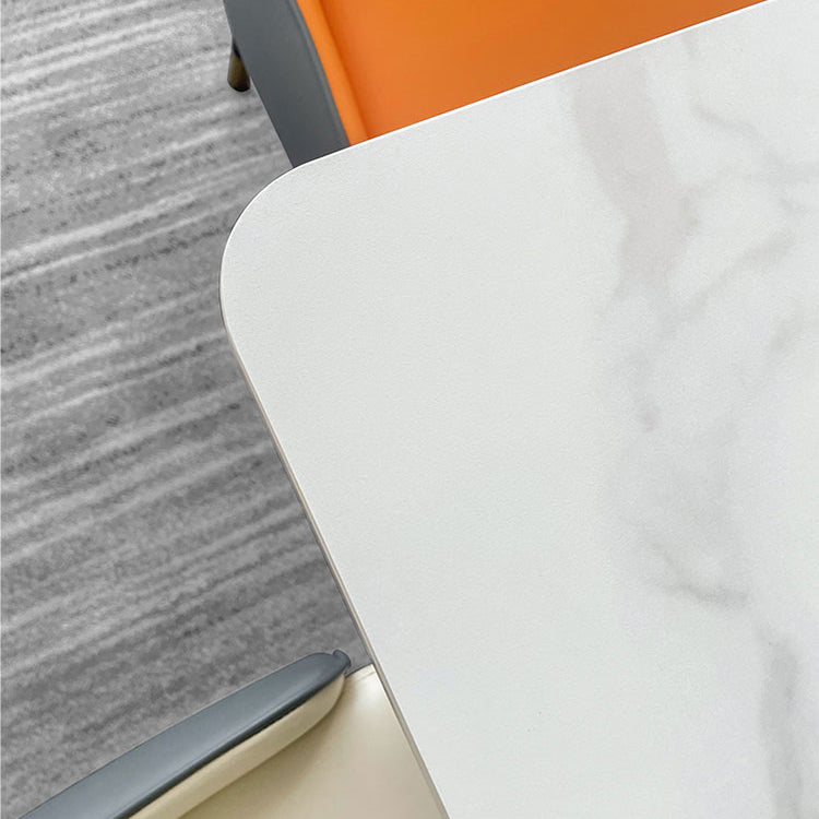 Speisesaal Sets skandinavischer Metallrahmen Esstisch Rechteck formelle Esseet -Set für Zuhause