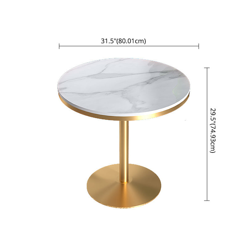 Modern Sintered Stone White Dining Room Set with Round Table Formal Dining Table Furniture