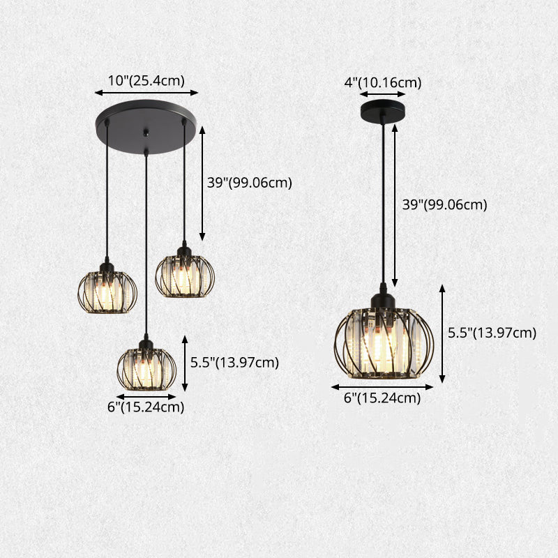 Luminaire pendentif en cristal globe Lumière suspendue minimaliste pour salle à manger