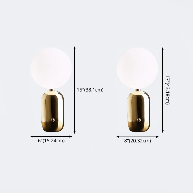 Ultra-modern Simplicity Globe Table Lamp White Glass Nightstand Lamp for Bedroom