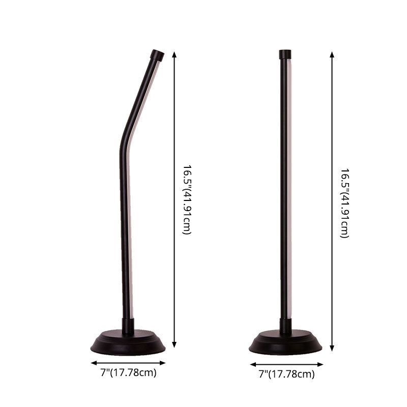 Metallic Rod Shaped Table Lamp Nordic Style Integrated LED Nightstand Light