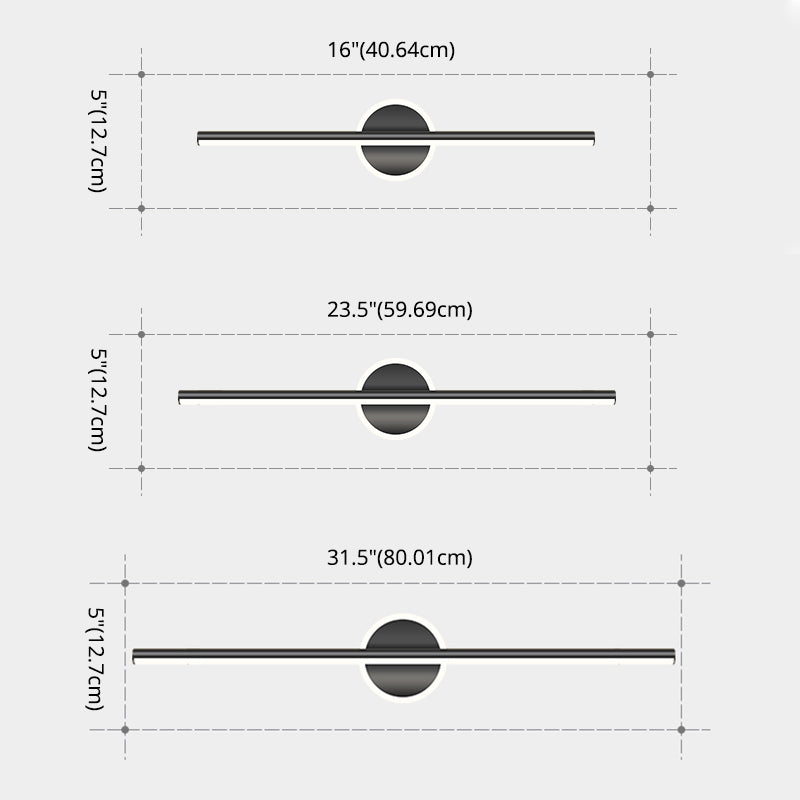 Luces de pared de tocador lineal Simplicidad posmoderna Disparo de pared acrílico para baño