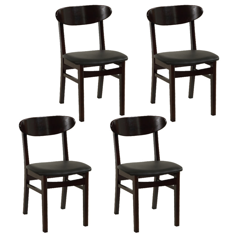 Contemporary Dining Chair 16.5'' Wide Open Side Chair with 4 Wood Legs for Home Use