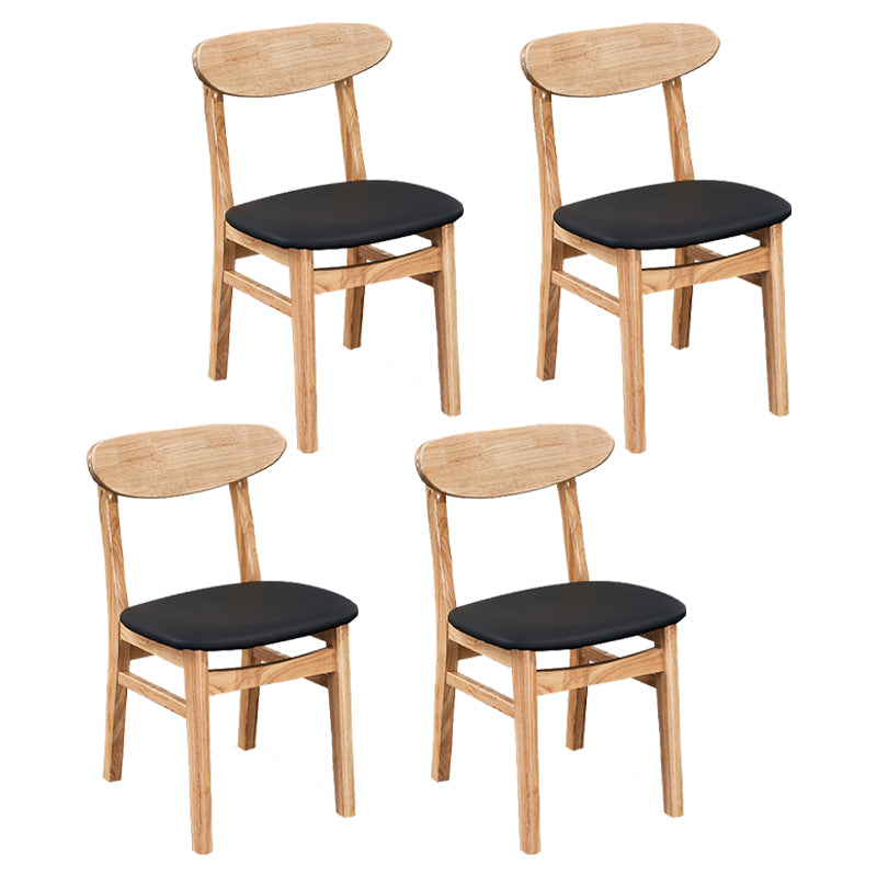 Contemporary Dining Chair 16.5'' Wide Open Side Chair with 4 Wood Legs for Home Use