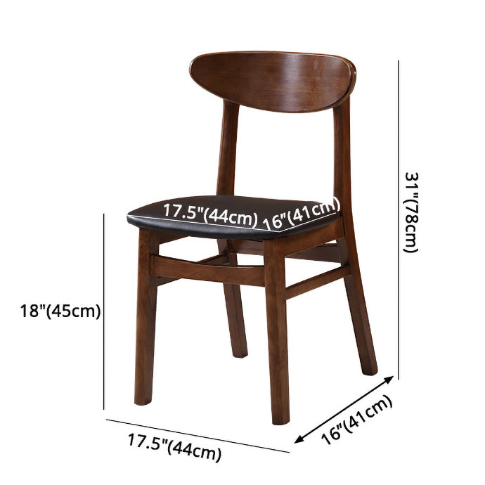 Contemporary Dining Chair 16.5'' Wide Open Side Chair with 4 Wood Legs for Home Use