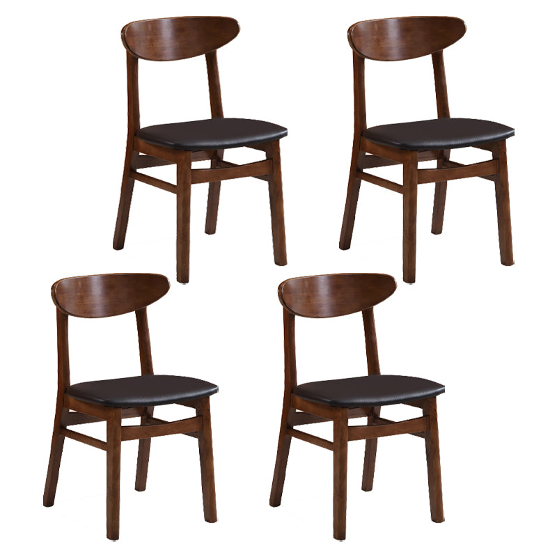 Contemporary Dining Chair 16.5'' Wide Open Side Chair with 4 Wood Legs for Home Use