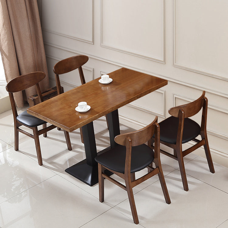 Contemporary Dining Chair 16.5'' Wide Open Side Chair with 4 Wood Legs for Home Use