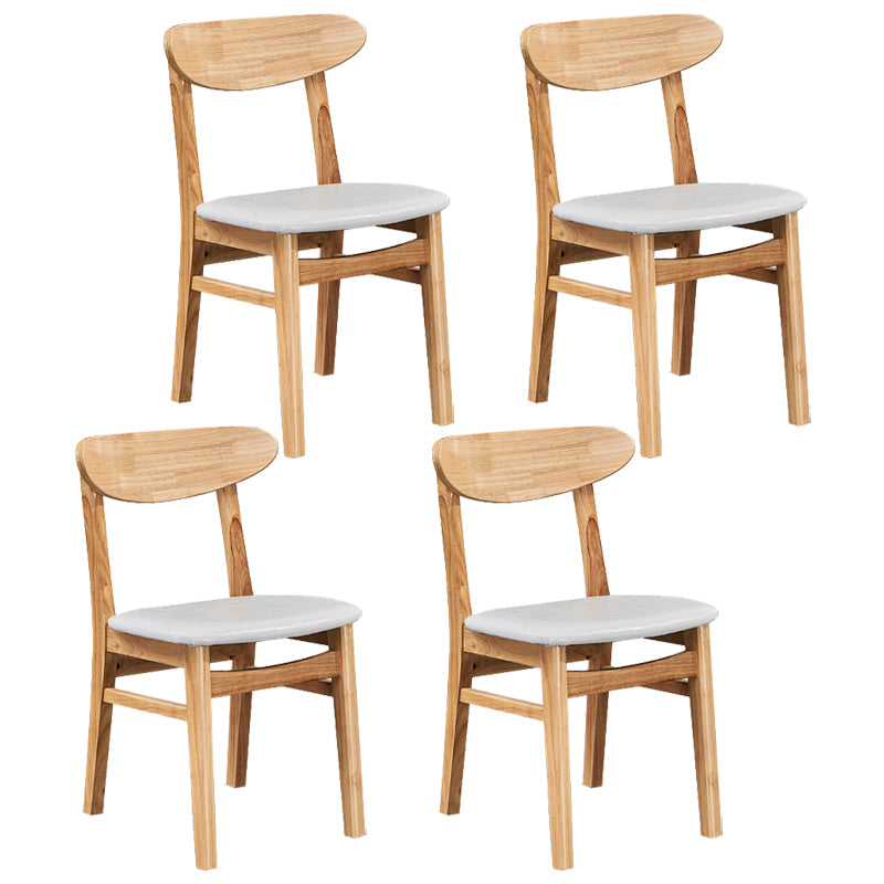 Contemporary Dining Chair 16.5'' Wide Open Side Chair with 4 Wood Legs for Home Use