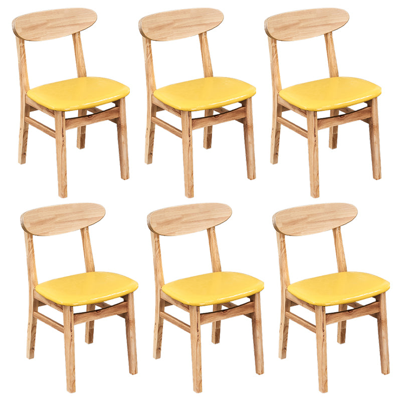 Contemporary Dining Chair 16.5'' Wide Open Side Chair with 4 Wood Legs for Home Use