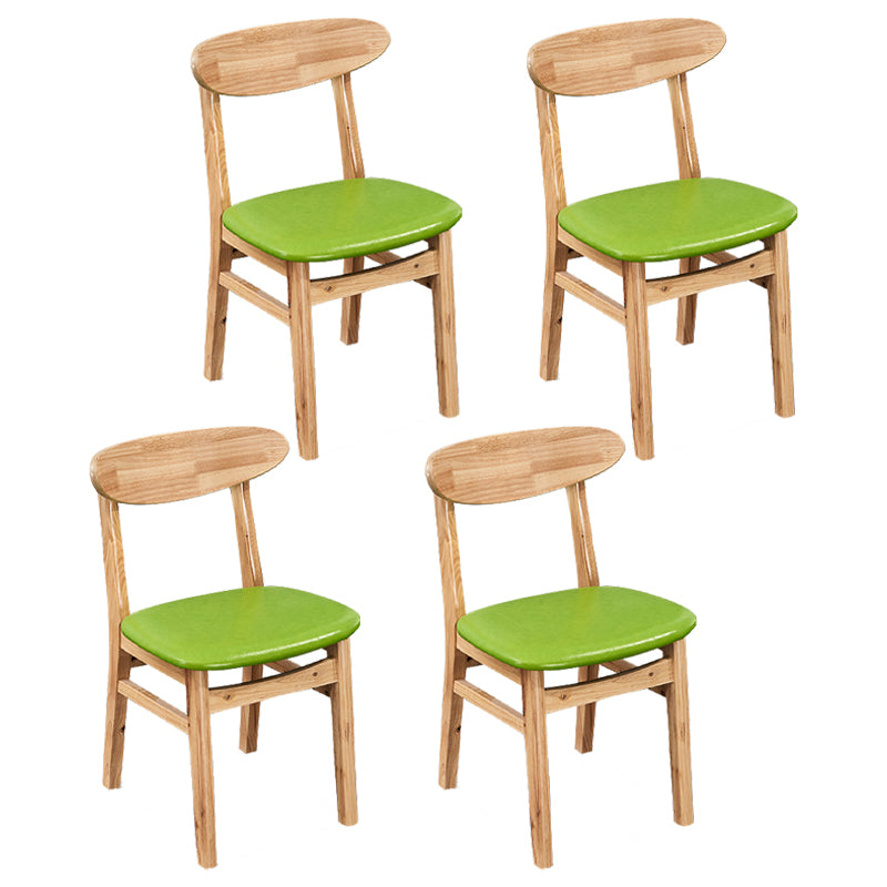 Contemporary Dining Chair 16.5'' Wide Open Side Chair with 4 Wood Legs for Home Use