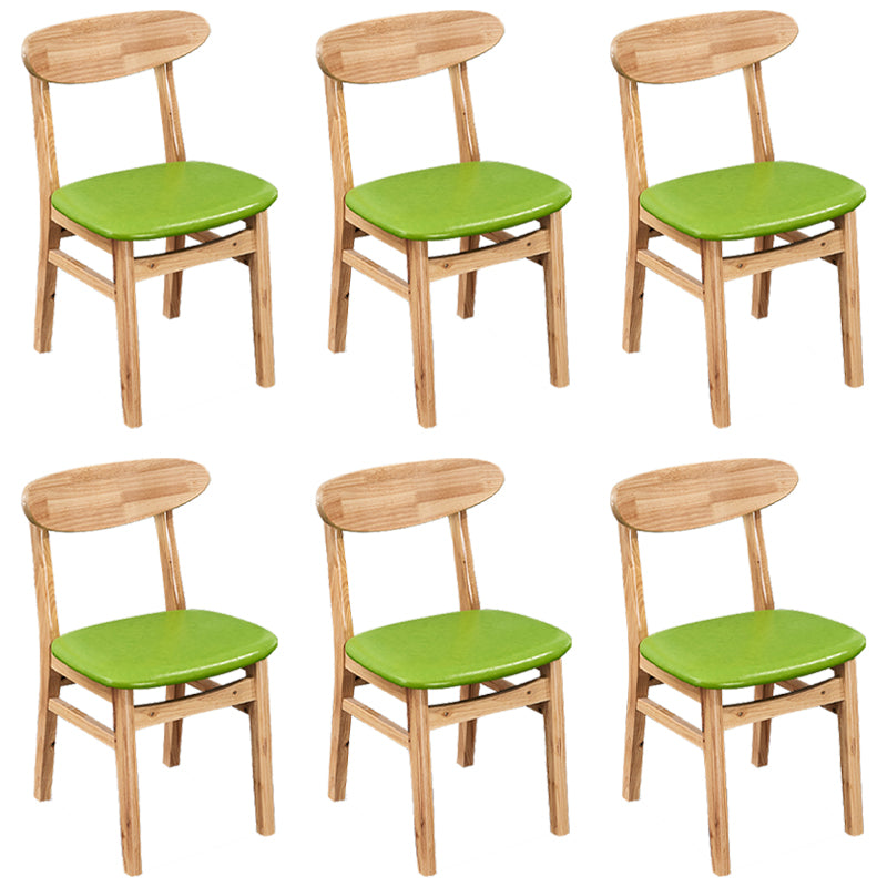 Contemporary Dining Chair 16.5'' Wide Open Side Chair with 4 Wood Legs for Home Use