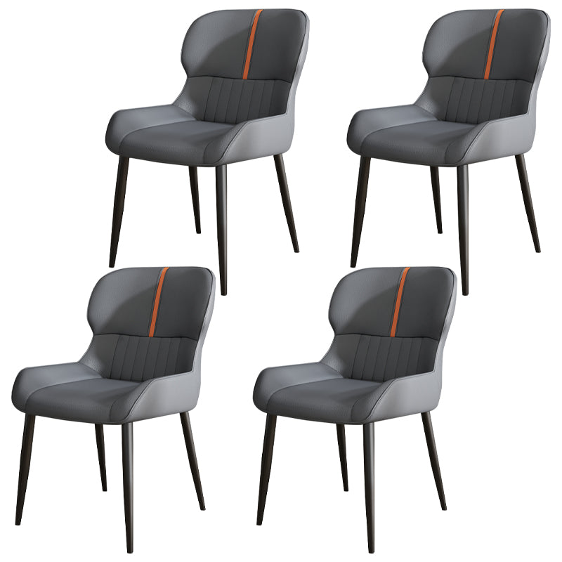 Chaise Parsons de style industriel, chaises de salle à manger sans accoudoirs avec pieds en métal