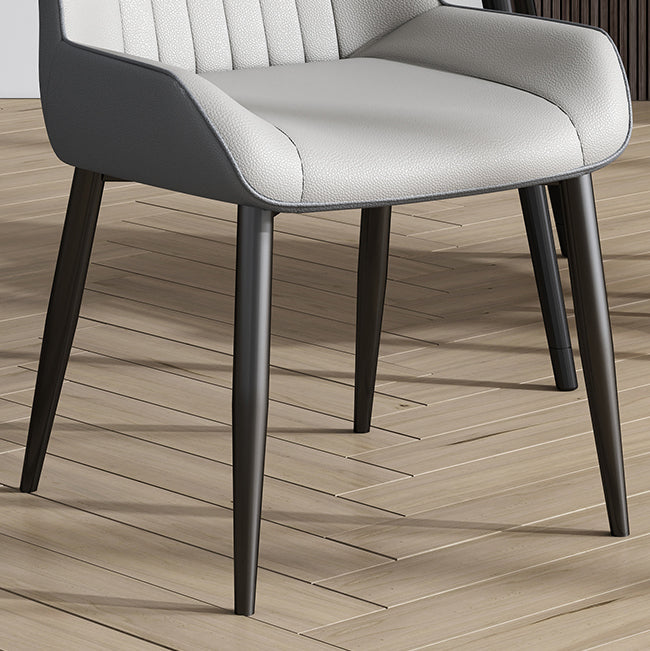 Chaise Parsons de style industriel, chaises de salle à manger sans accoudoirs avec pieds en métal