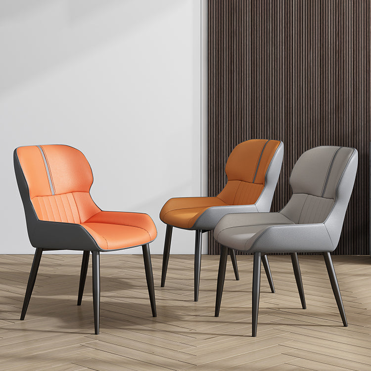 Chaise Parsons de style industriel, chaises de salle à manger sans accoudoirs avec pieds en métal