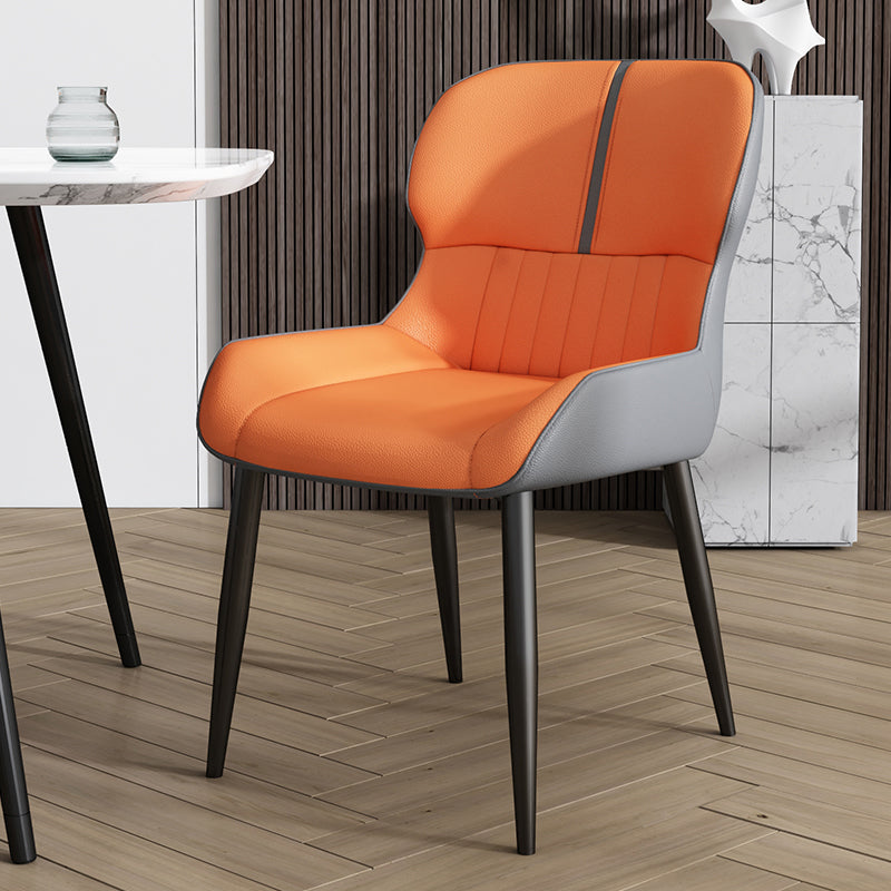 Chaise Parsons de style industriel, chaises de salle à manger sans accoudoirs avec pieds en métal